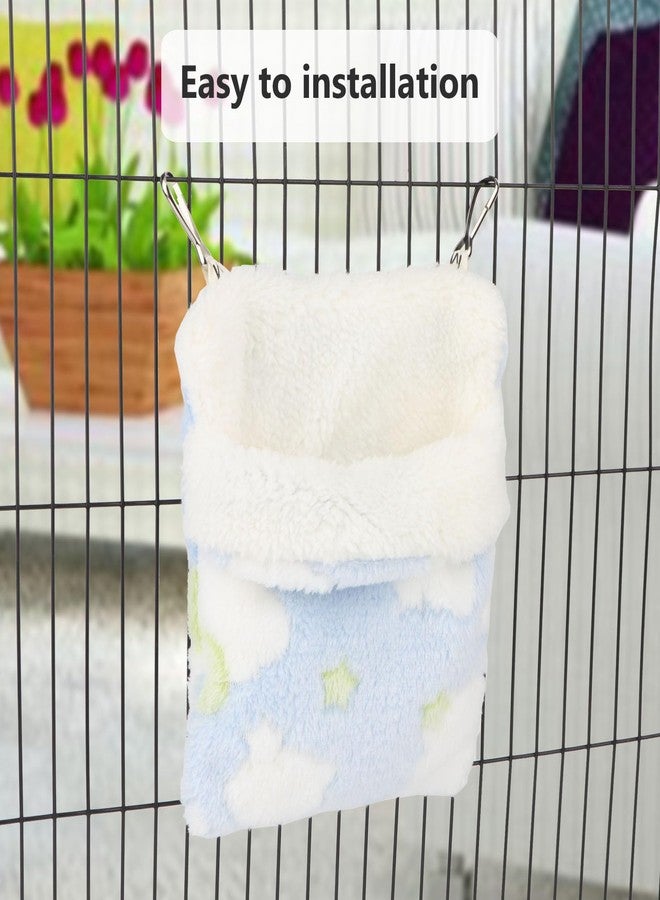 Reshiho Sugar Glider Sleeping Pouch Bag, Warm Hamster Hammock Pouch Sack Small Pet Hanging Bed for Hamster Rat Hedgehog Squirrel and Other Small Animal (Blue) - Image 3